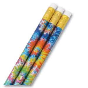 Tie Dye Glitz Pencils (48/pack)