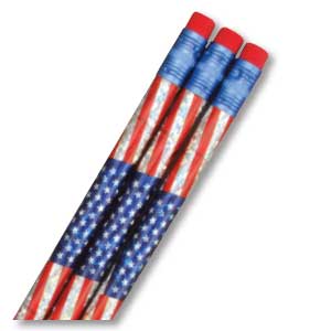 Glitzy Flags Pencils
