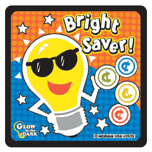 Bright Saver Glow-In-The-Dark Asst. Banking Stickers