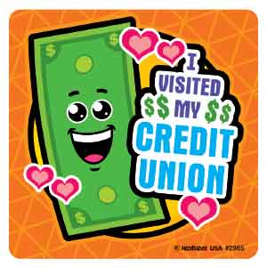 I Visited My Credit Union Asst. Banking Stickers