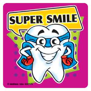SuperHero Teeth Asst. Dental Stickers