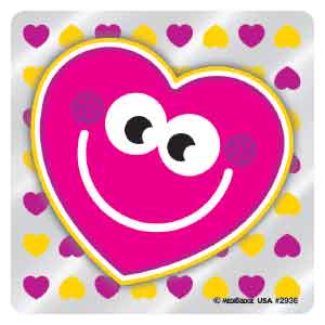 Foil Happy Hearts Asst. Stickers