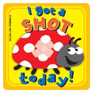 I Got A Shot - Cute Bugs Asst. Stickers