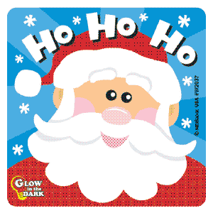Merry Christmas Glow-In-The-Dark Asst. Stickers