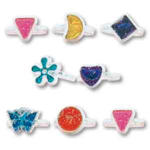 Glitter Shape Rings Toy Jewelry