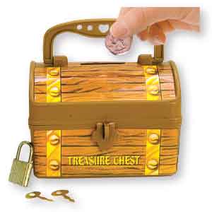 Plastic Treasure Chest Coin Banks