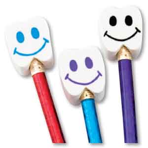Smiley Tooth Topper Erasers