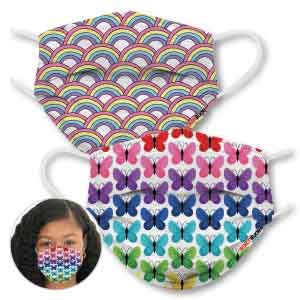 Rainbows & Butterflies Kids Face Masks (6-Pack)