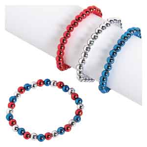 Patriotic Metallic Bead Bracelets
