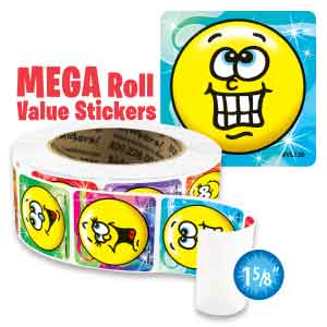 Fun Smiles Mega Roll Value Stickers