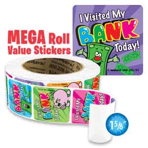 Visited My Bank Mega Roll Value Stickers