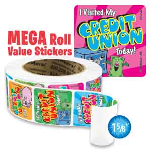Visited My Credit Union Mega Roll Value Stickers