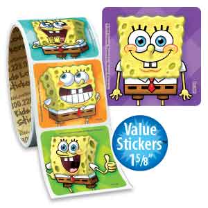 SpongeBob Faces Value Stickers - Roll