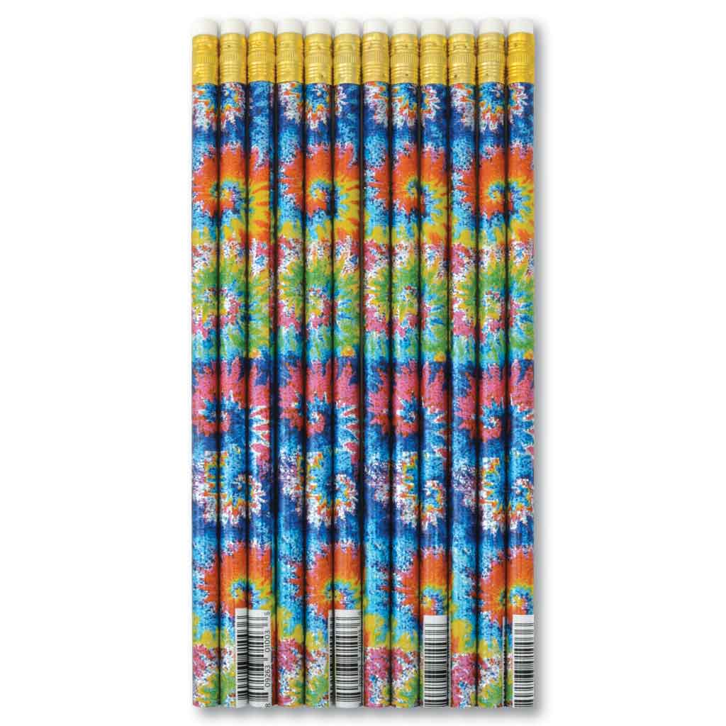 Tie Dye Glitz Pencils (48/pack)