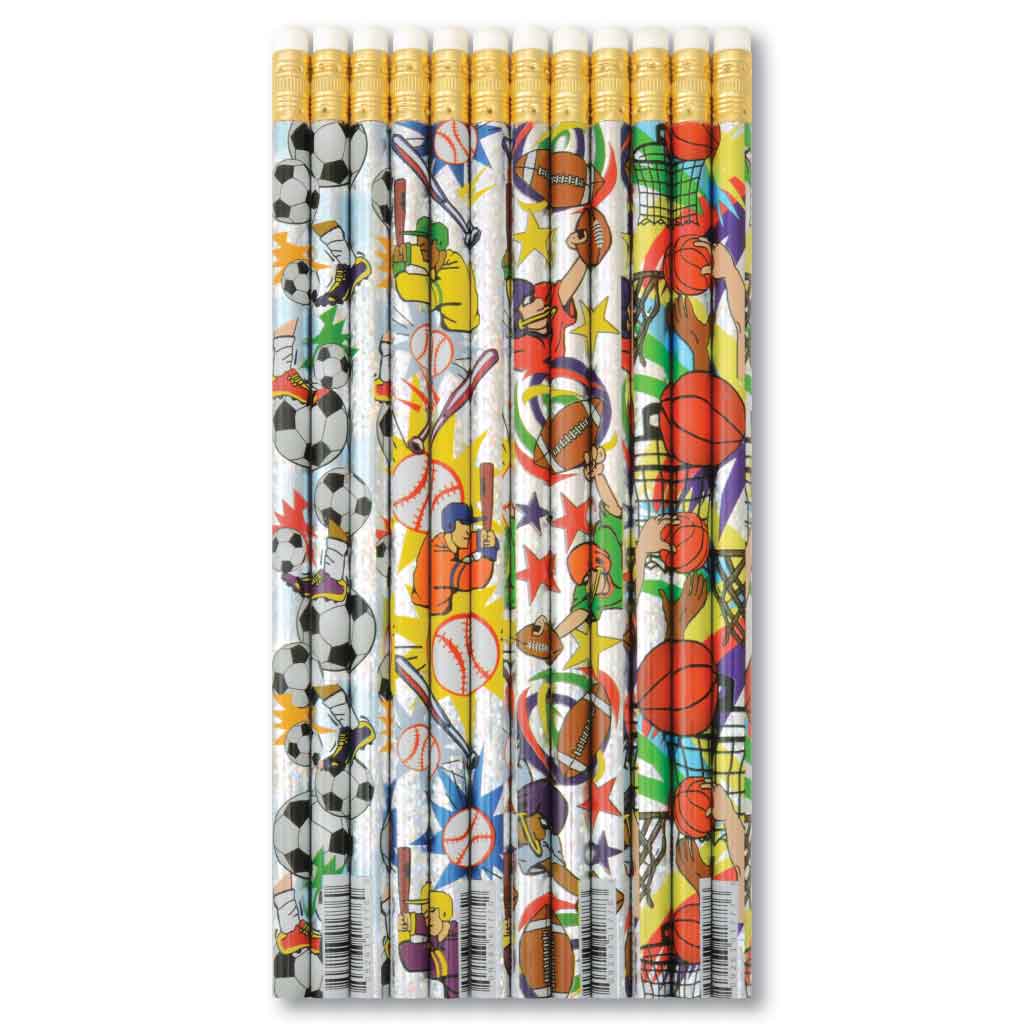 Glitzy Sport Balls Pencils 