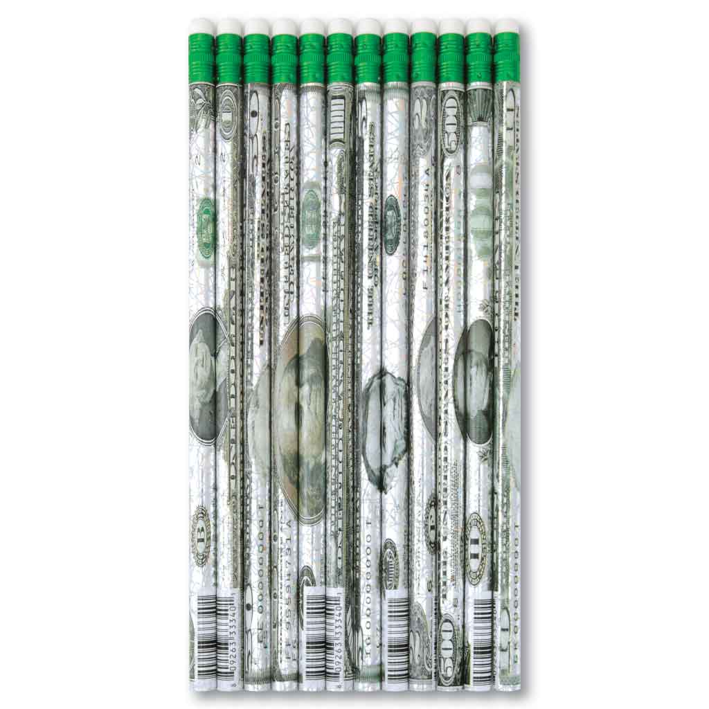 Glitzy Money Pencils