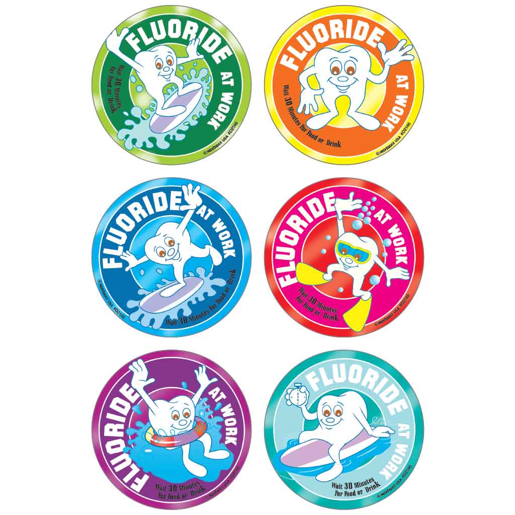Fluoride At Work - Foil Dental Stickers