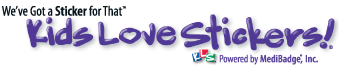 Kids Love Stickers from MediBadge Mobile Logo